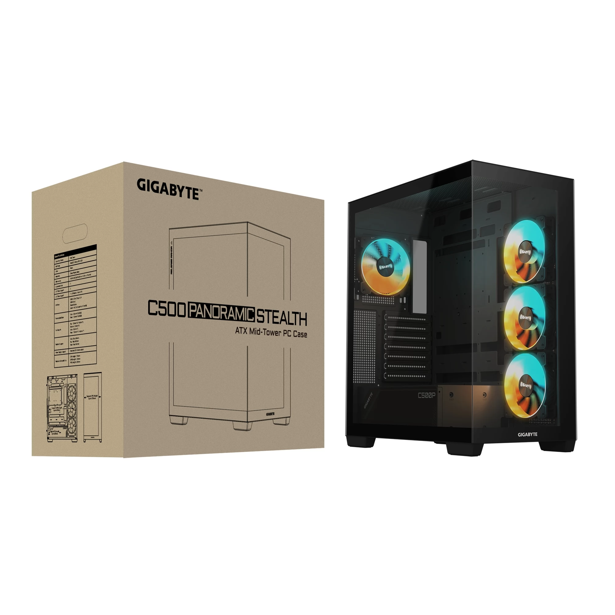 GIGABYTE C500 Panoramic glass black - Image 8