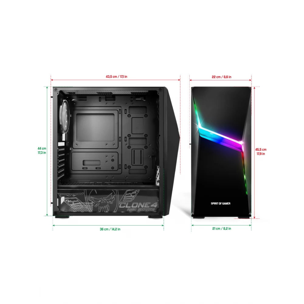 SPIRIT OF GAMER Clone 4 computer case black - Image 6