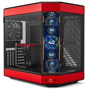 HYTE Y60 TG Crvena + DIY LCD panel