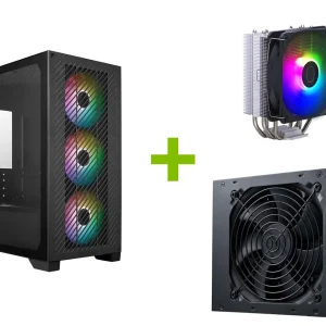 COOLERMASTER Elite 301 Crna + hyper 212 + MWE Gold 650 V3 Napojna