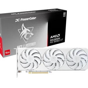 POWERCOLOR RX 9060XT, 9060 XT 16GB GDDR6 Hellhound Spectral White